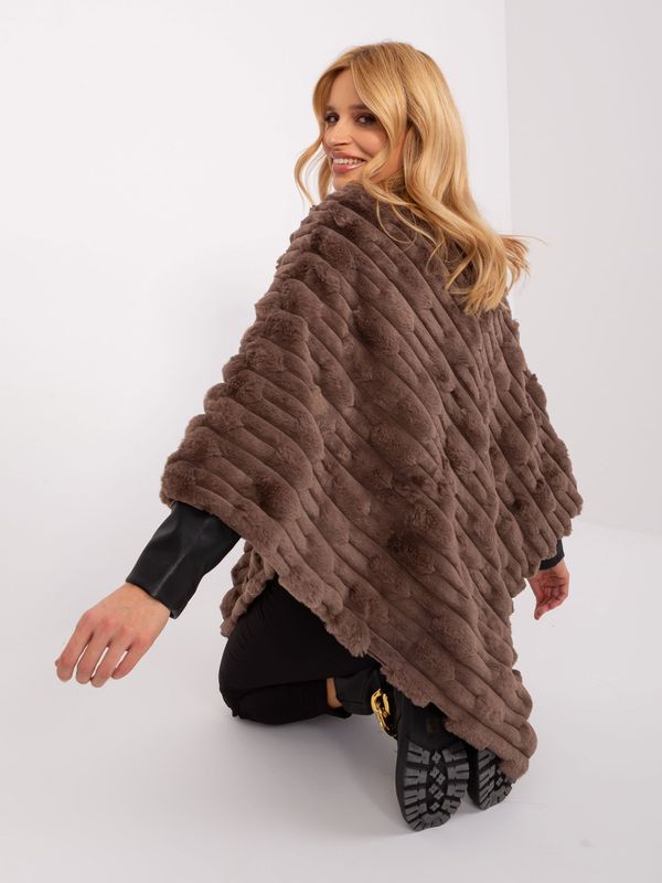 Fashionhunters Brown smooth poncho for winter