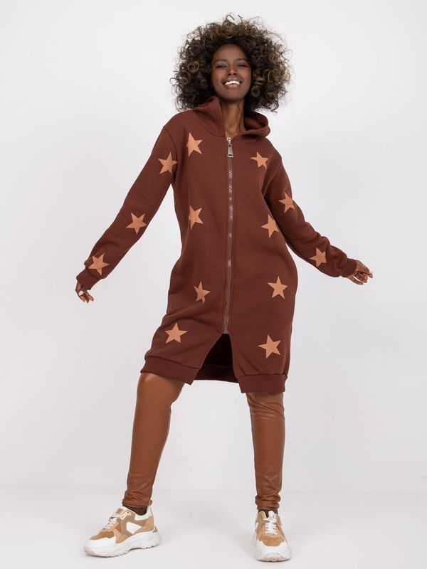 Fashionhunters Brown sweatshirt with print Marrakech