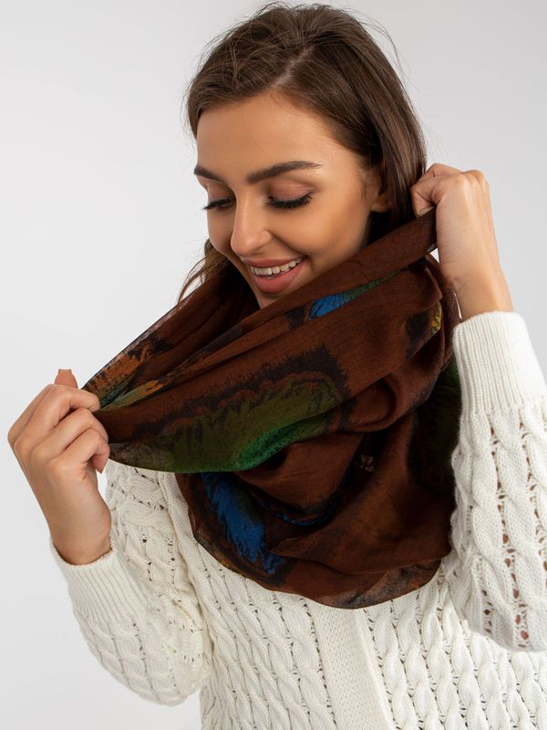 Fashionhunters Brown viscose scarf
