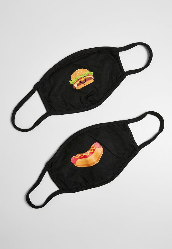 MT Accessoires Burger and Hot Dog Face Mask 2 Pack Black