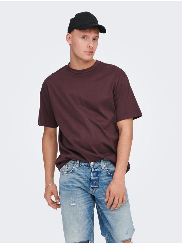 Only Burgundy basic T-shirt ONLY & SONS Fred - Men