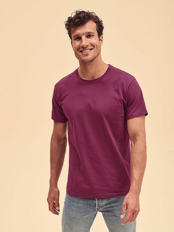 Fruit of the Loom Burgundy Men's T-shirt Valueweight Fruit of the Loom