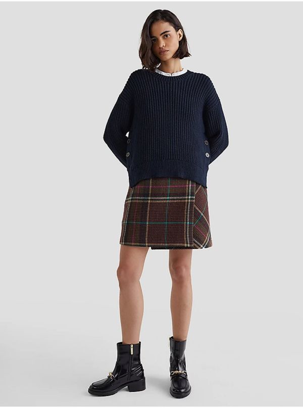 Tommy Hilfiger Burgundy women's plaid skirt with wool blend Tommy Hilfiger - Women