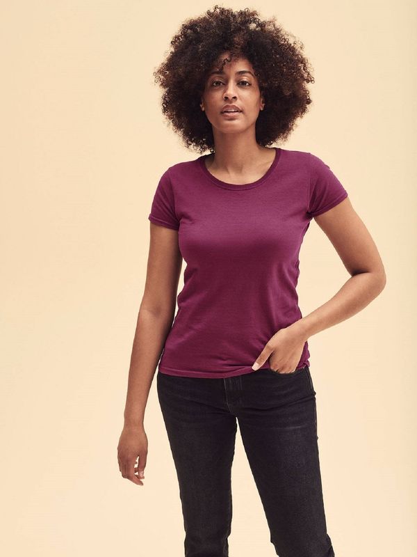 Fruit of the Loom Burgundy Women's T-shirt Lady fit Original Fruit of the Loom