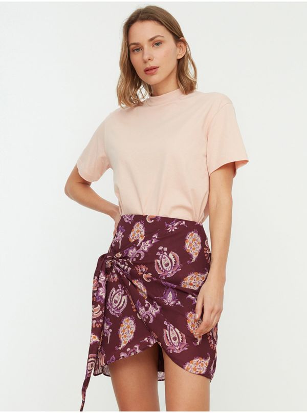 Trendyol Burgundy Wrap Mini Skirt Trendyol - Women