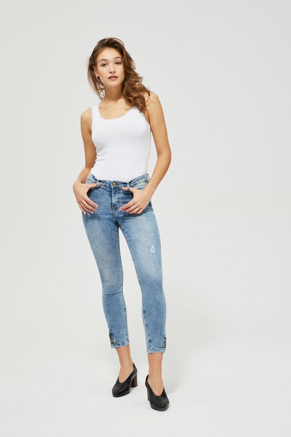 Moodo Button-down skinny jeans - blue