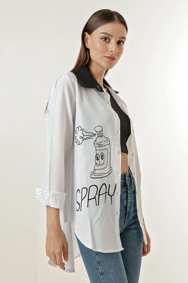 By Saygı By Saygı Spray Patterned Oversize Shirt