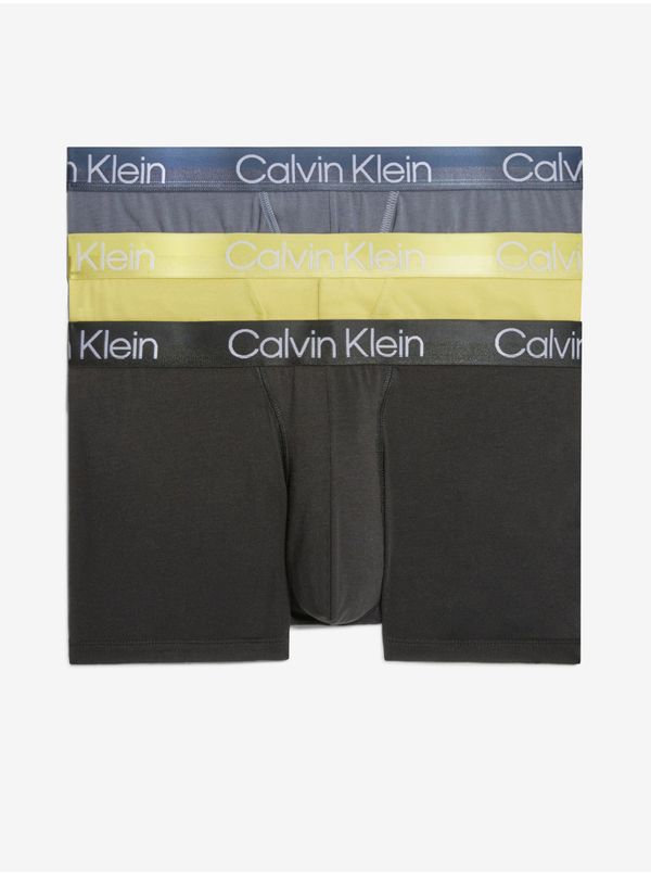 Calvin Klein Calvin Klein Set of three men's boxer shorts in black, yellow and grey 3PK Calvin - Men
