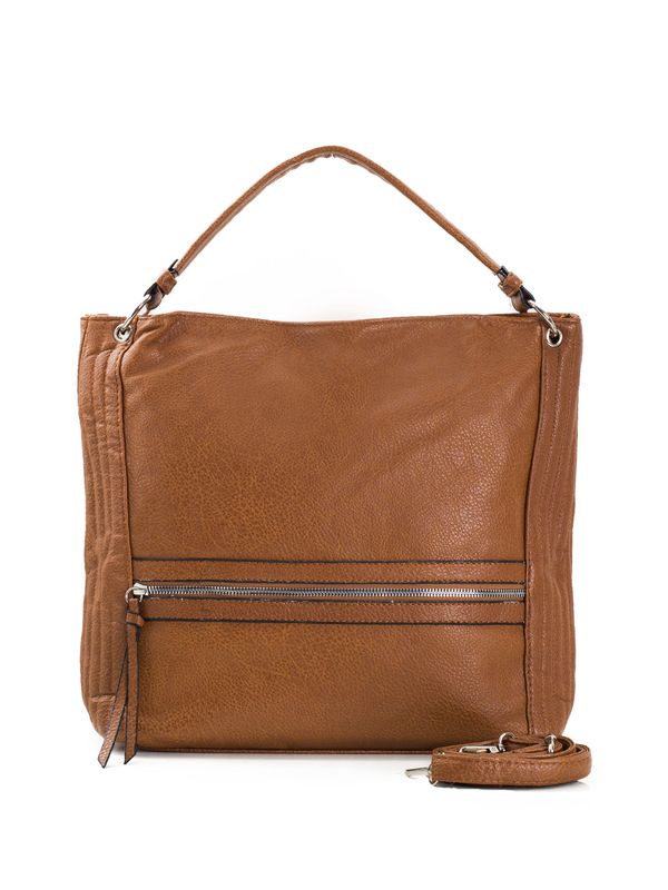 Fashionhunters Camel women's handbag with pockets