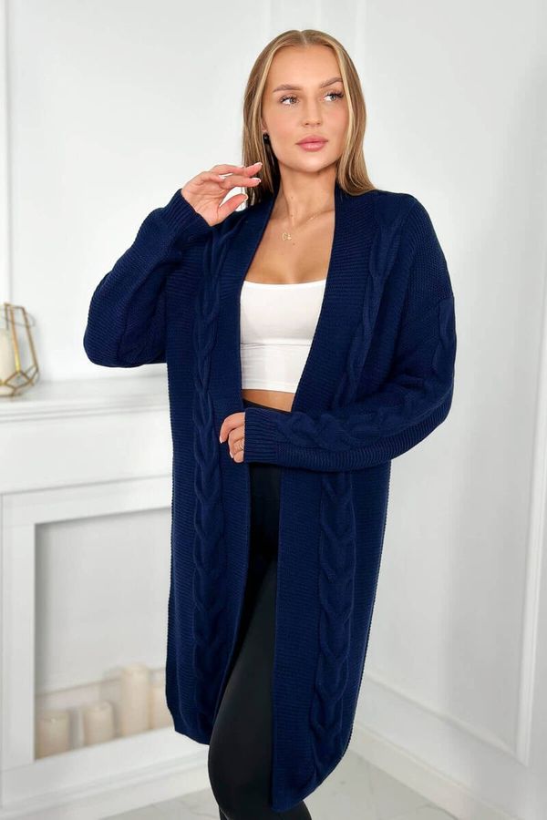 Kesi Cardigan sweater weave braid navy blue