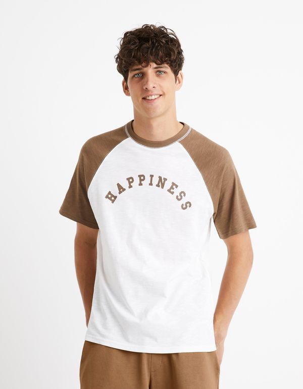 Celio Celio Cotton T-Shirt Ceraglan Happiness - Men