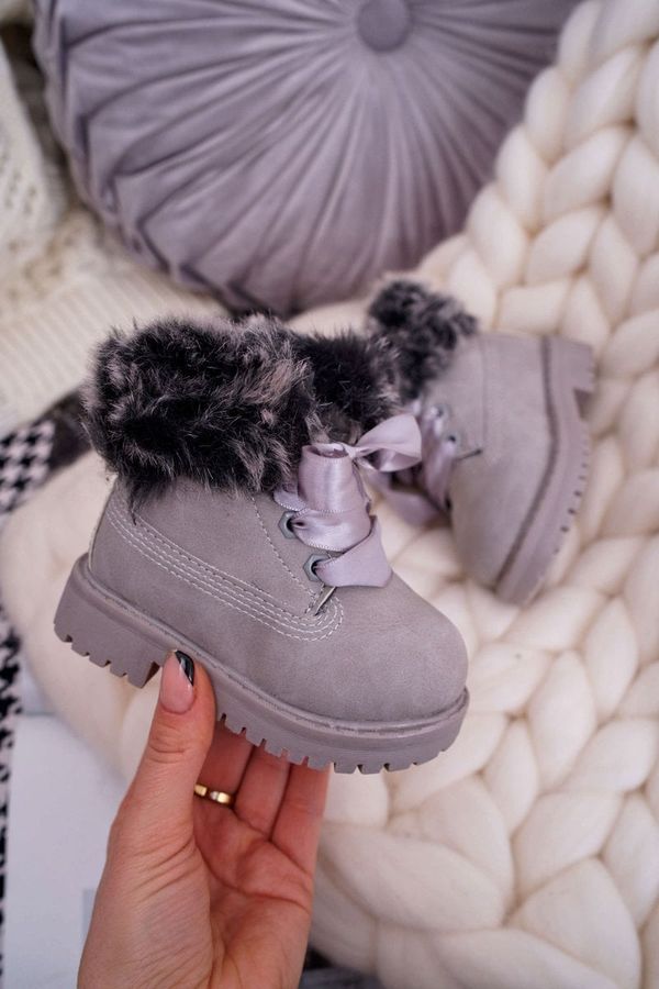 Kesi Children's ankle boots insulated grey tesoro