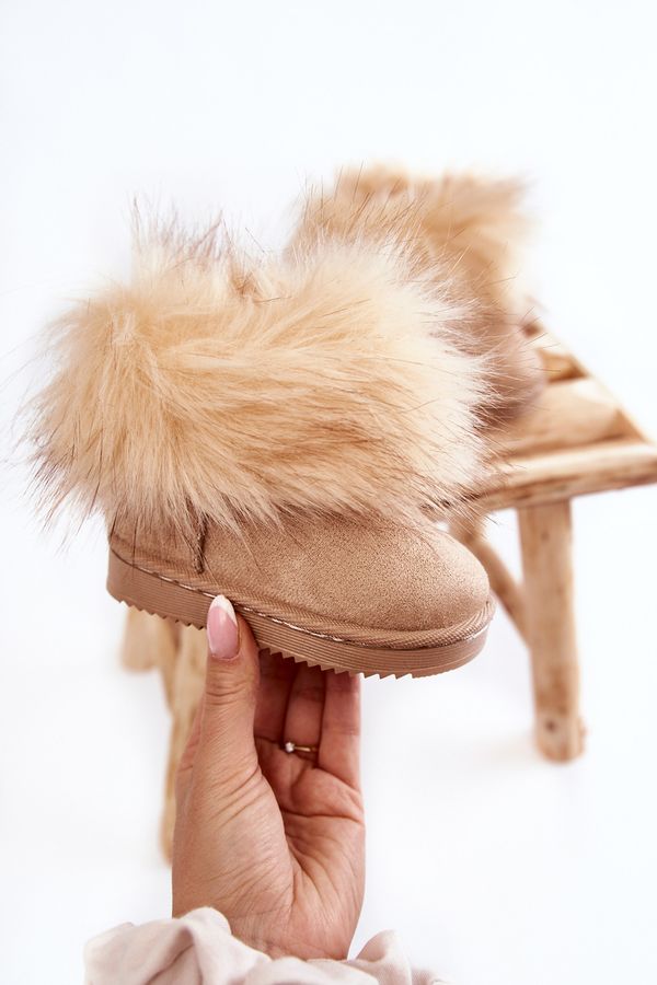 Kesi Children's ankle boots snowball with fur beige Ariana
