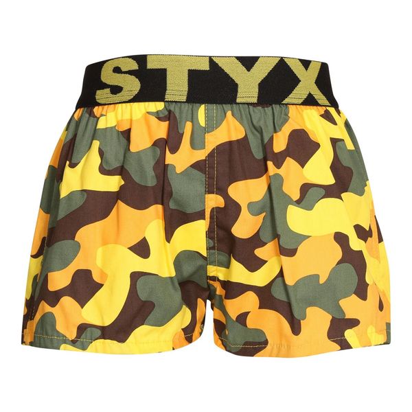 STYX Children's boxer shorts Styx art sports rubber camouflage yellow