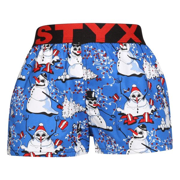 STYX Children's Boxer Shorts Styx Art Sports Rubber Christmas Snowmen