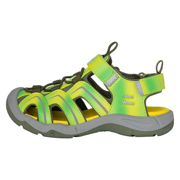 ALPINE PRO Children's sandals with reflective elements ALPINE PRO ANGUSO neon green