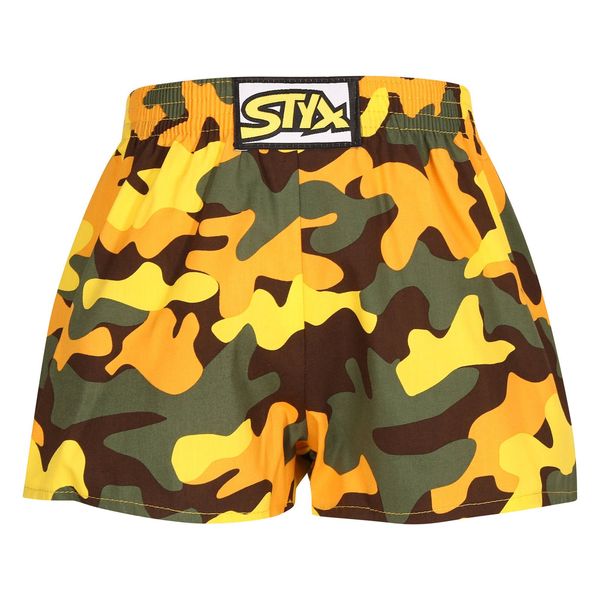 STYX Children's shorts Styx art classic rubber camouflage yellow