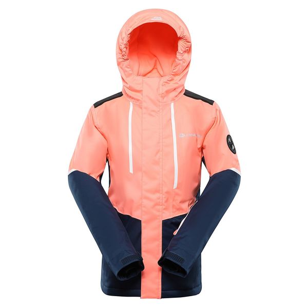 ALPINE PRO Children's ski jacket with ptx membrane ALPINE PRO ZARIBO neon salmon