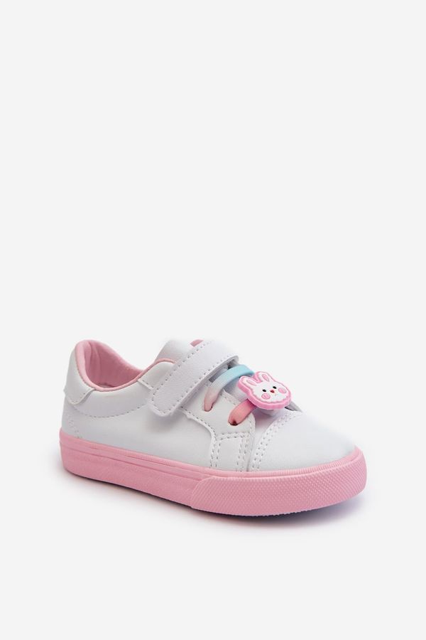 Kesi Children's sneakers Sneakers with pin, white and pink Pennyn