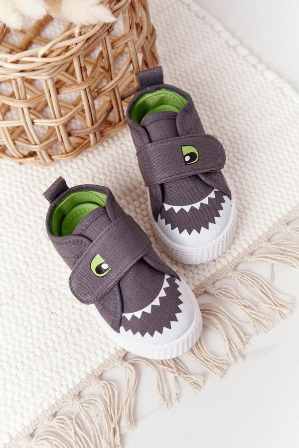 Kesi Children's sneakers with Velcro with shark gray