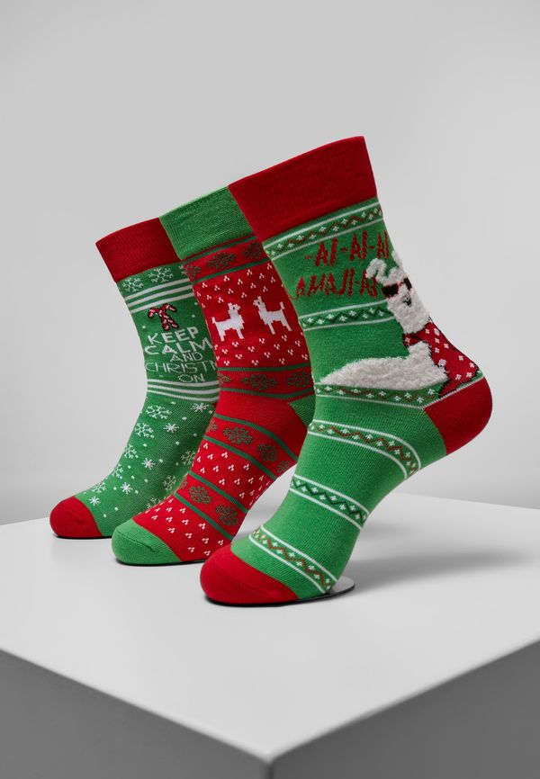 Urban Classics Accessoires Christmas Socks Llama - Pack of 3 - Multicolored