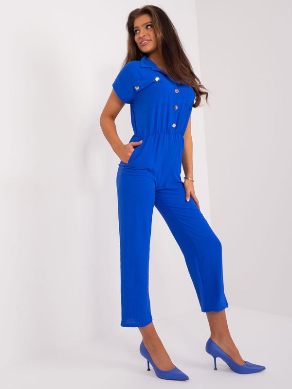 Fashionhunters Cobalt blue jumpsuit