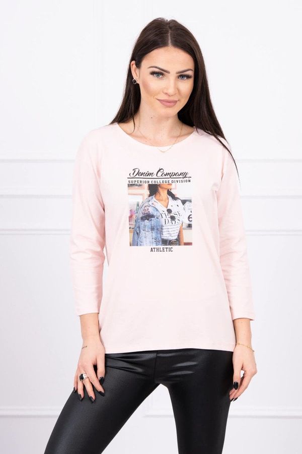 Kesi Collage print blouse powder pink