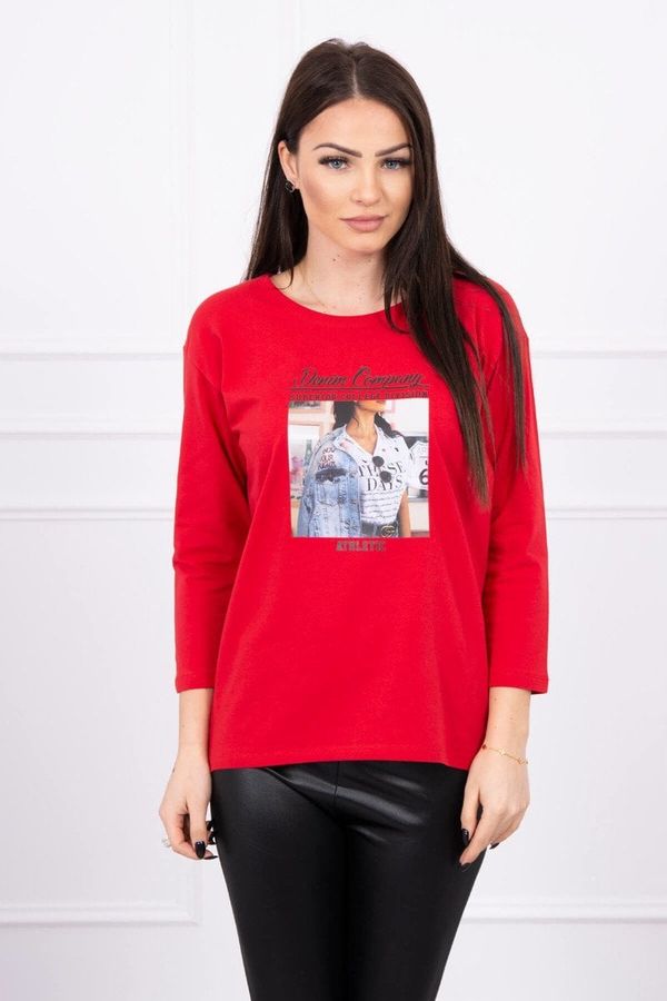 Kesi Collage print blouse red