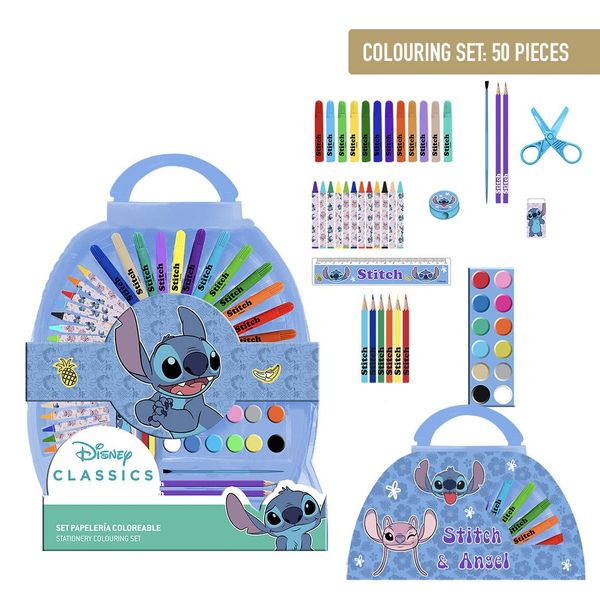 STITCH COLOURING STATIONERY SET 50 PIEZAS STITCH