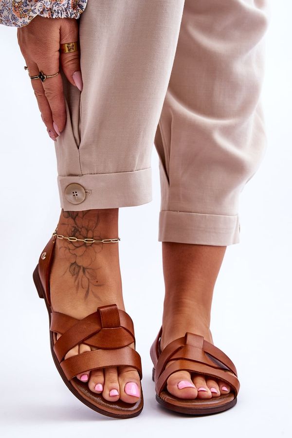 Kesi Comfortable Leather Sandals Brown Kayla