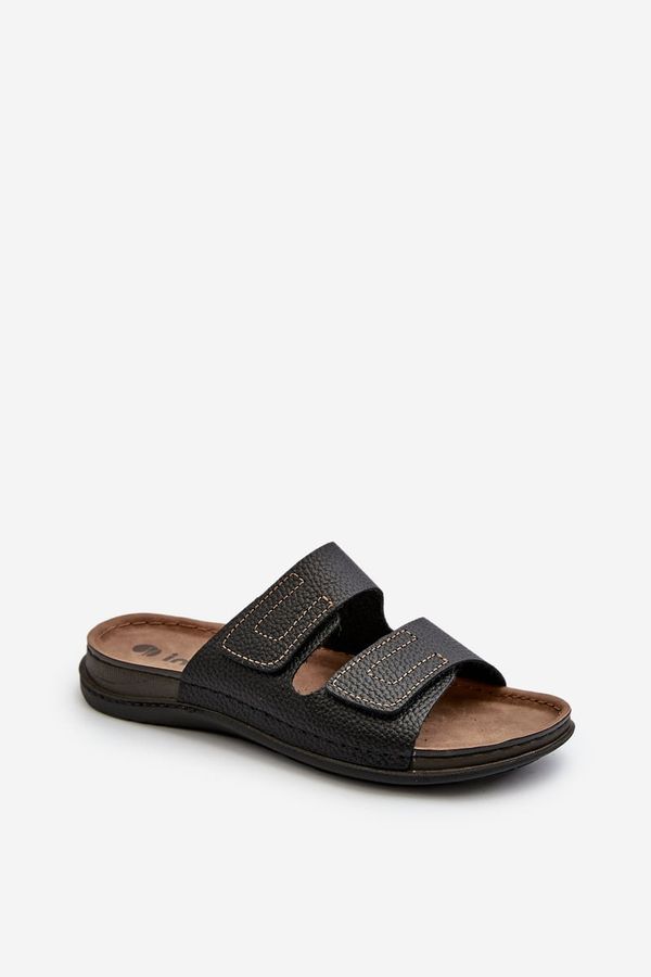 Kesi Comfortable men's slippers with Velcro fastener Inblu Black