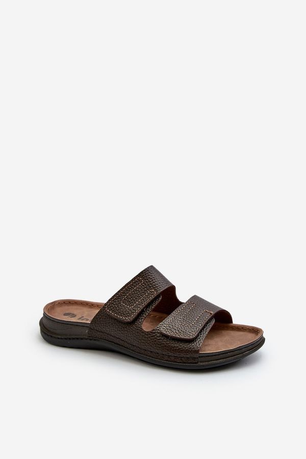 Kesi Comfortable Men's Velcro Slippers Inblu Dark Brown