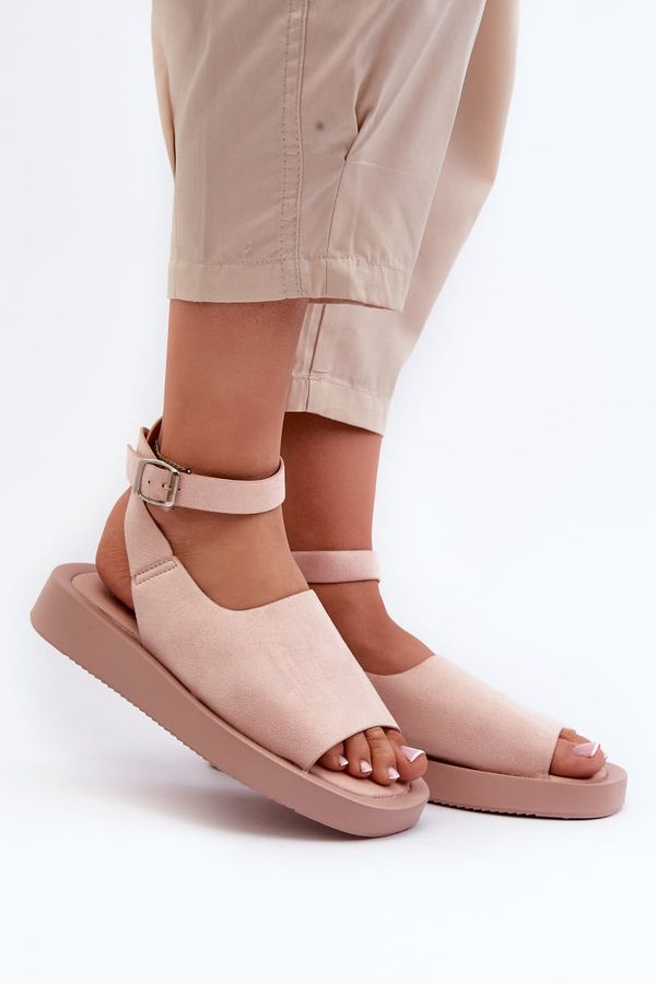 Kesi Comfortable women's platform sandals, pink Rubie