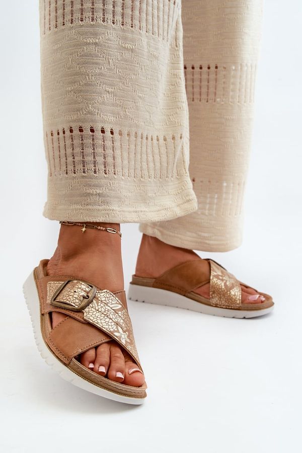 Kesi Comfortable women's slippers with Inblu Camel buckle