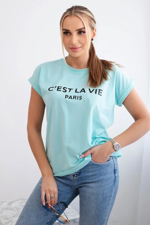 Kesi Cotton blouse C'est La Vie Paris light mint