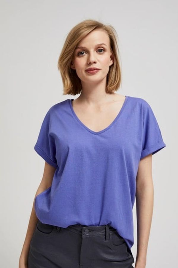 Moodo Cotton T-shirt with V-neck