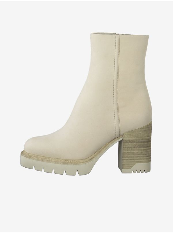 Tamaris Cream leather high heel leather ankle boots Tamaris - Women