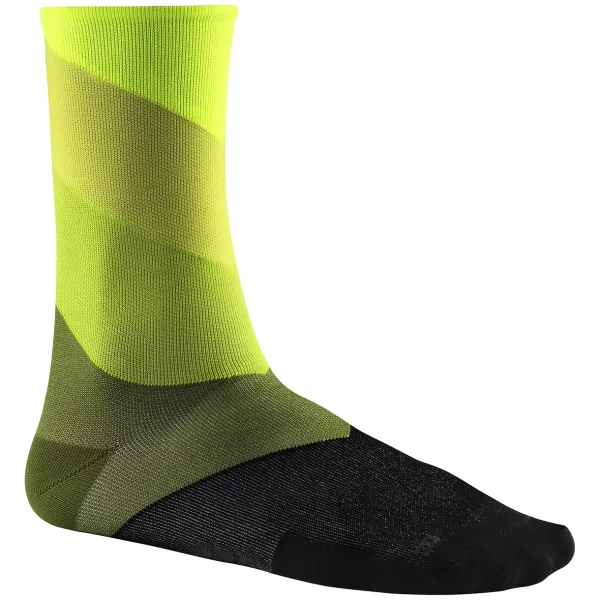Mavic Cyklistické ponožky Mavic  Graphic Stripes Safety Yellow/Cactus