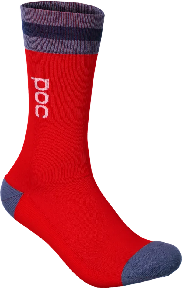 POC Cyklistické ponožky POC Essential Mid Length Sock, červená, 39-41