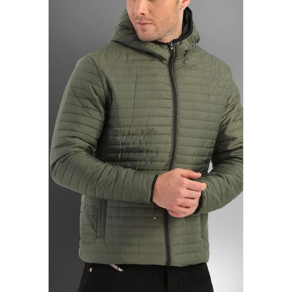 D1fference D1fference Men's Khaki Inner Lined Water And Windproof Hooded Winter Coat