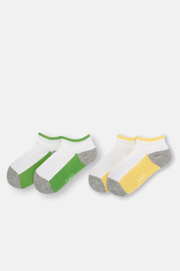 Dagi Dagi 2 Pack Boy Green Color Block Socks