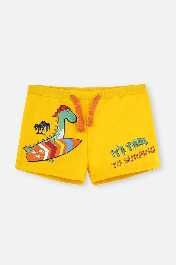 Dagi Dagi Boy Yellow Dinosaur Print Marine Shorts