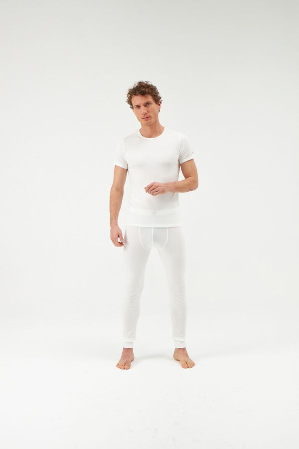 Dagi Dagi Ecru Crew Neck Short Sleeve Men's Top Thermal Underwear