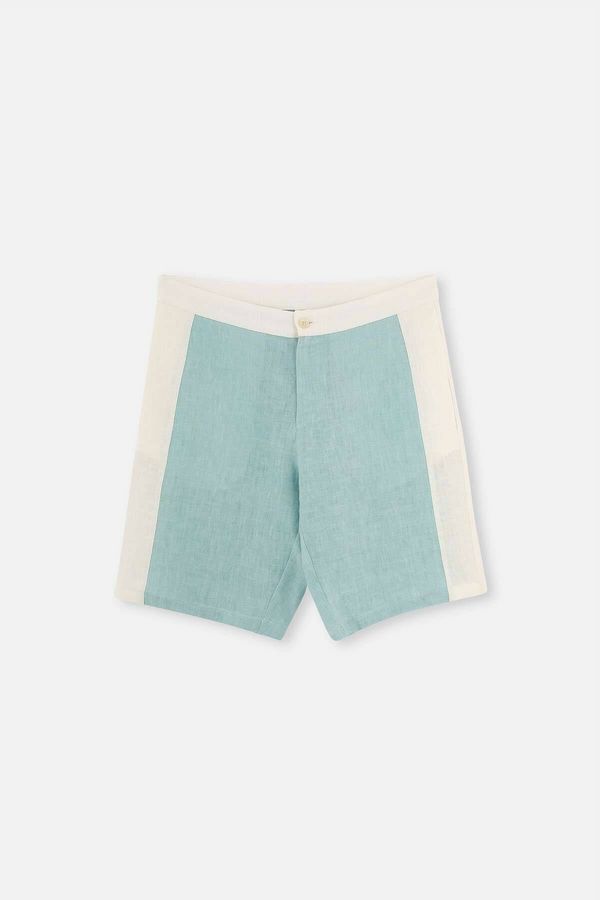 Dagi Dagi Ecru - Green Linen Shorts