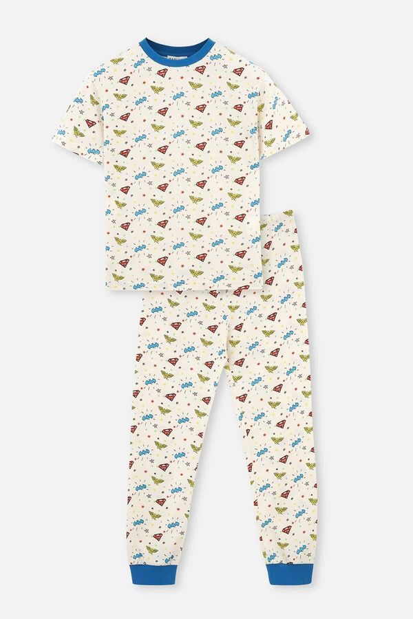 Dagi Dagi Ecru Licensed Size Printed Pajamas Set