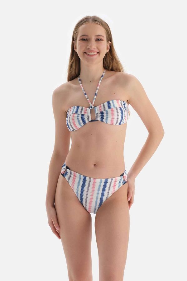 Dagi Dagi Pink-Blue Strapless Bikini Top