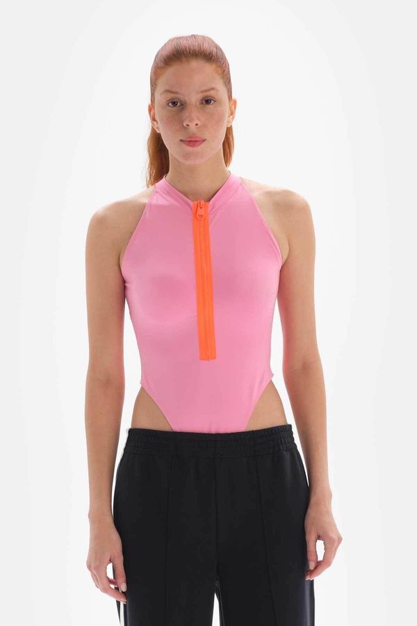 Dagi Dagi Pink Women's Bodysuit with Zipper