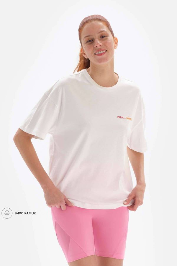 Dagi Dagi White-pink Women&#39;s Court Printed T-Shirt