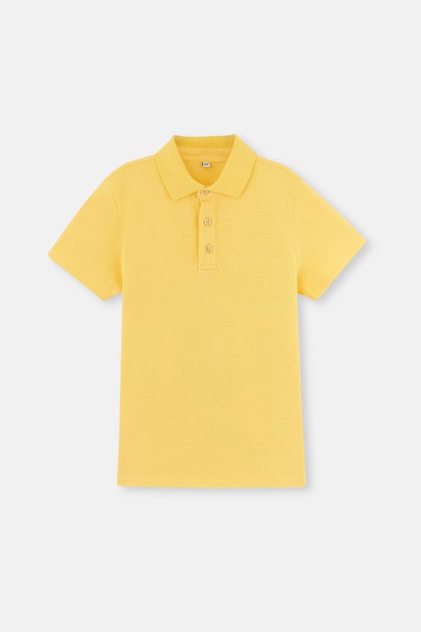 Dagi Dagi Yellow Pique Polo Neck T-Shirt