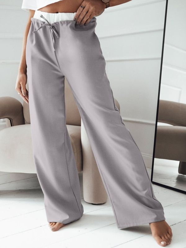 DStreet DARAMY Women's Wide Trousers Grey Dstreet